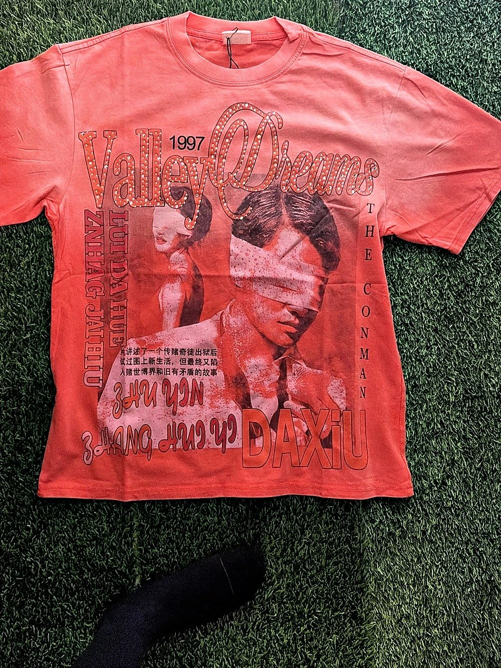 Valentino Graphic Short Sleeve Tee in Pink Size Small